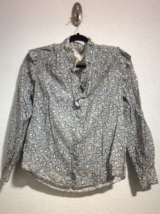 La Vie Rebecca Taylor Tops - La Vie Rebecca Taylor Paisley Ruffle-Trim Button Front Blouse